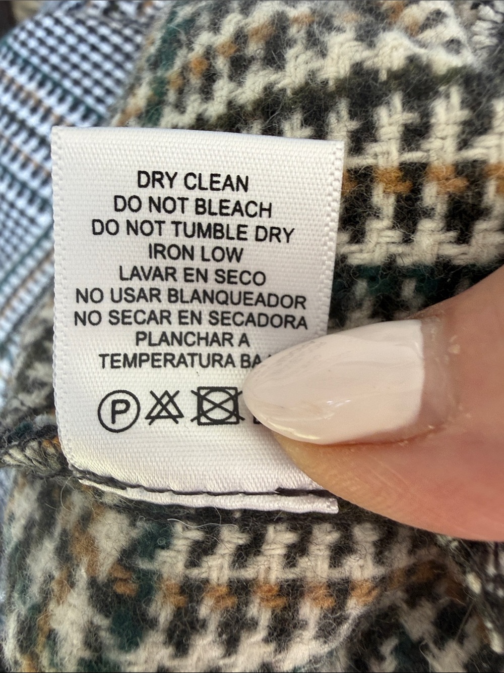 Love Tree Houndstooth Plaid Belted Trench Coat Size Medium - Picture 10 of 11